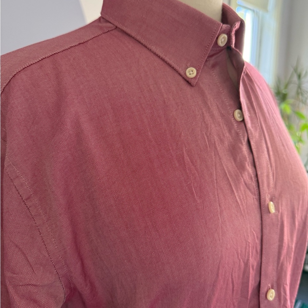 Simons Burgundy Casual Button-Down Shirt